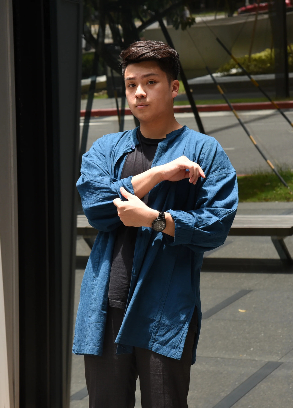 Shixi Blue Linen Tunic/0269
